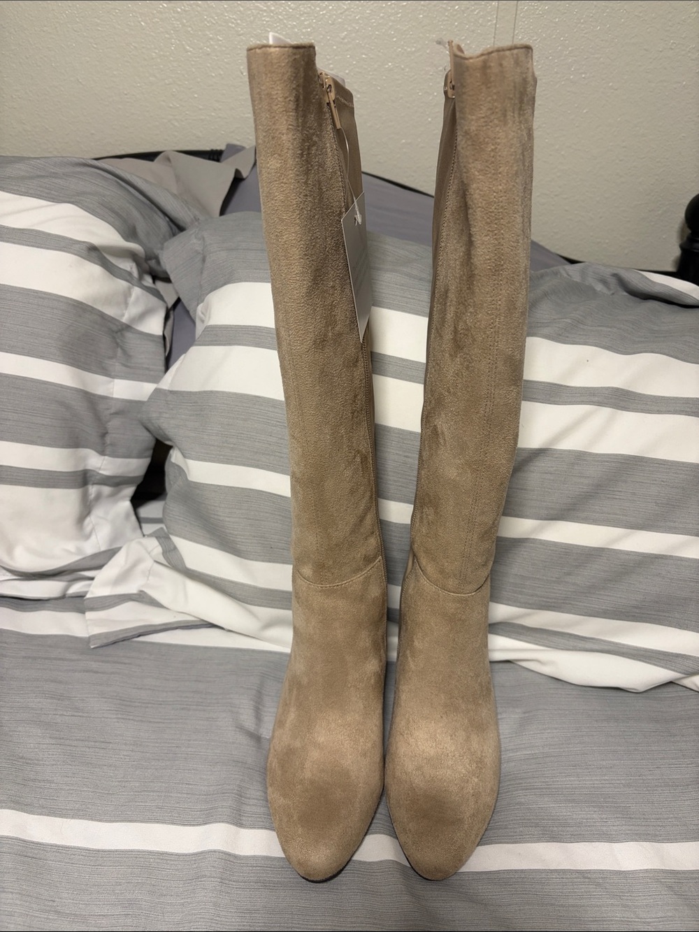 LifeStride Tall Suede Over-the-Knee Boots in Taupe